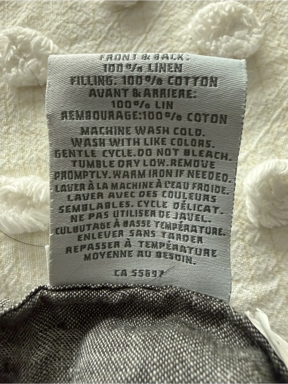 Restoration Hardware Linen Charcoal Gray Quilted Euro Pillow Covers